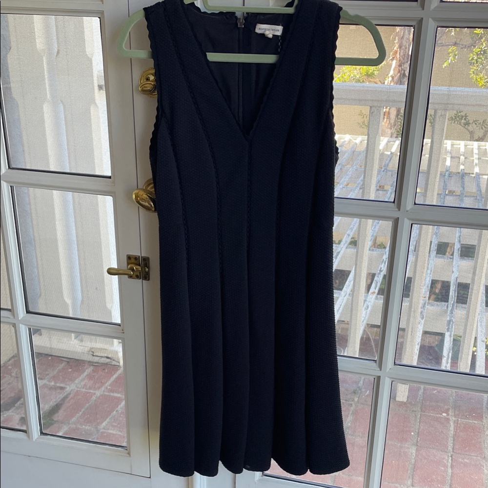 Rebecca Taylor Black Textured Midi Dress